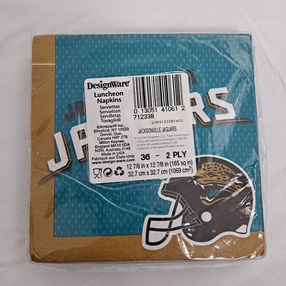 NFL Jacksonville Jaguars Napkins Design Wear 36 Count